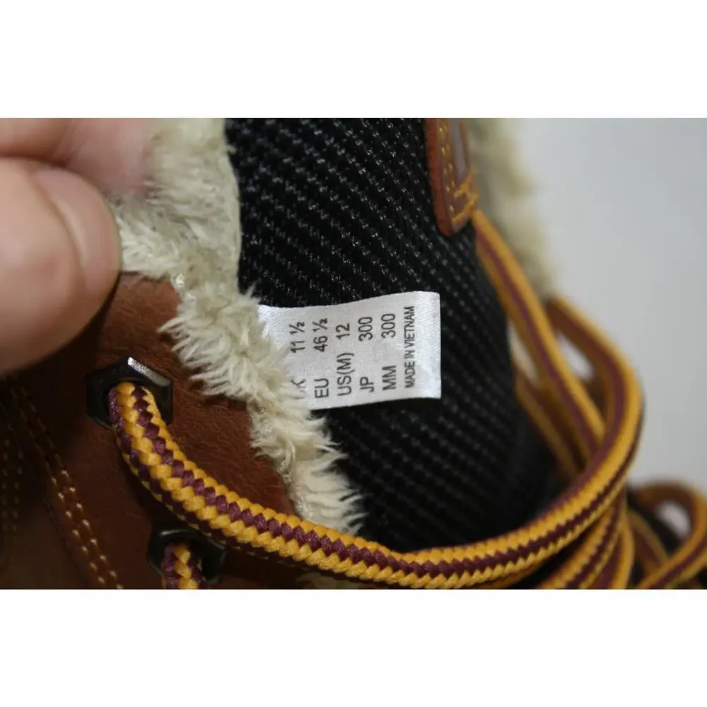 Helly Hansen Waterproof Leather Boots Mens 12 Brown Insulated Winter